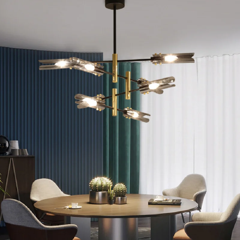 

LED pendant lamp Creative Modern dining wrought iron glass indoor lighting living bedroom kitchen hanging