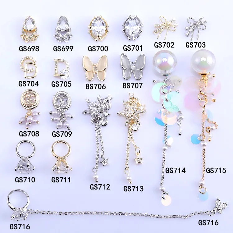 

Металлические ювелирные изделия из настоящего циркона для нейл-арта, светлые роскошные полностью алмазные шарики мечты, хрустальные бабоч...