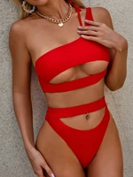 sexy push up bikini swimwear women halter swimsuits high waist biquini 2022 solid crisscross beachwear strap bathing suits