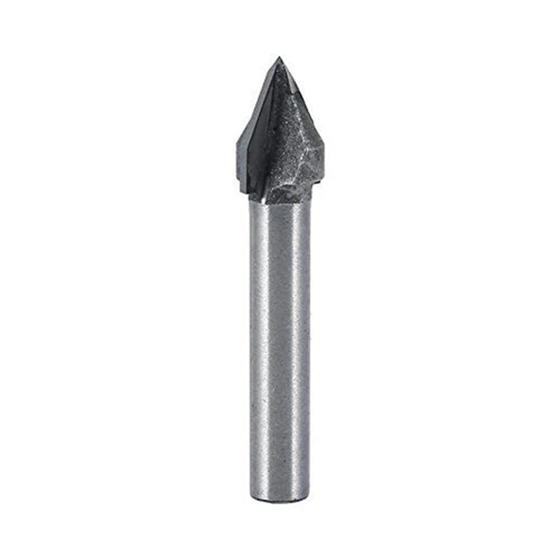 

New-60°CNC Carving V Groove 3D Router 6X10MM 1/4Inch Handle Woodworking Carving Knife Cutting Tool Full Length 50MM