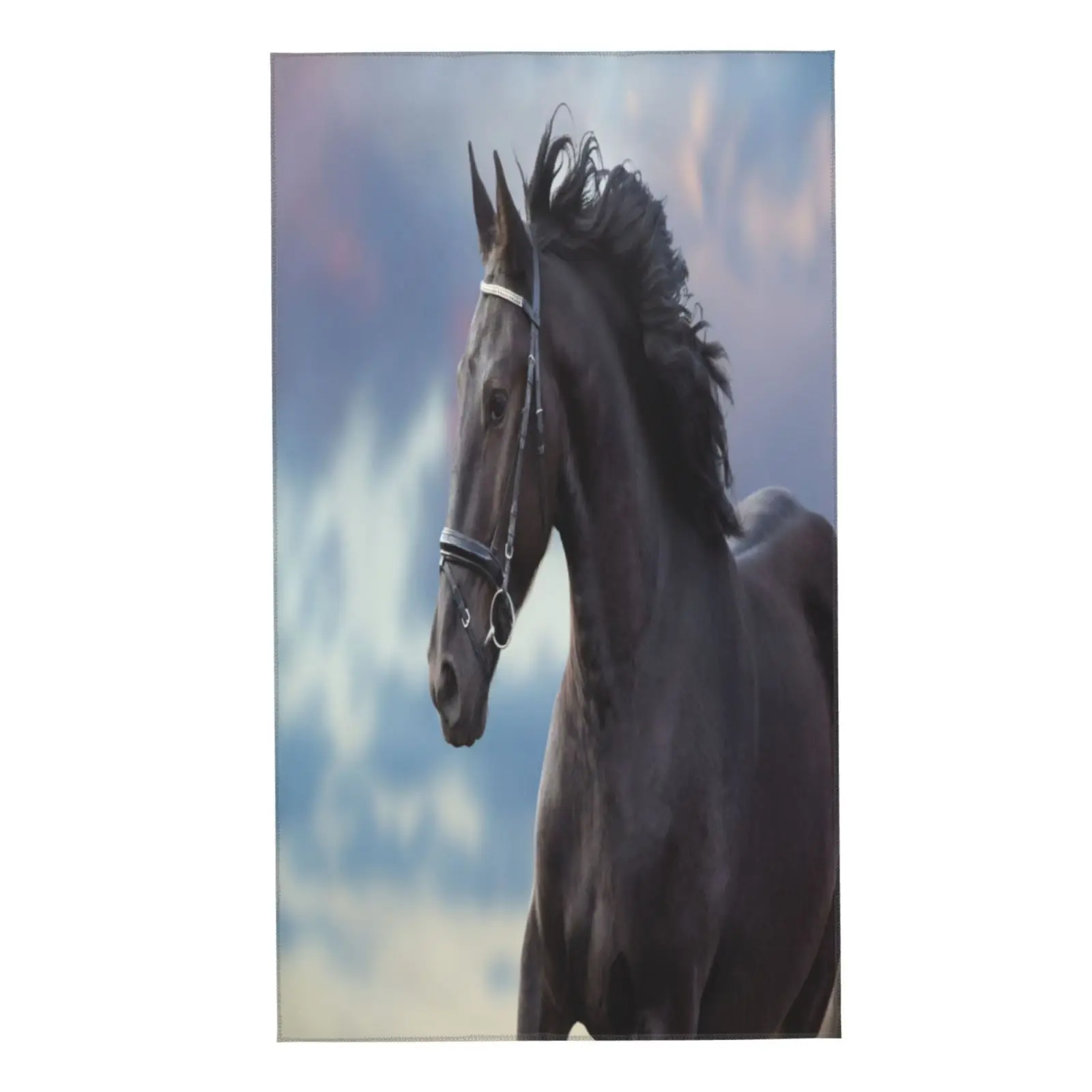 

Face Towel black Frisian stallion horse with beautiful mane Soft Bath Hotel Spa Gym Sport Hand Towelsполотенца для л