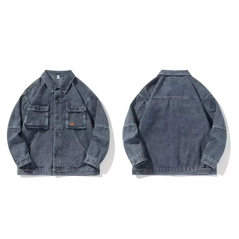 Мужская джинсовая куртка в американском стиле повседневная винтажная Свободная