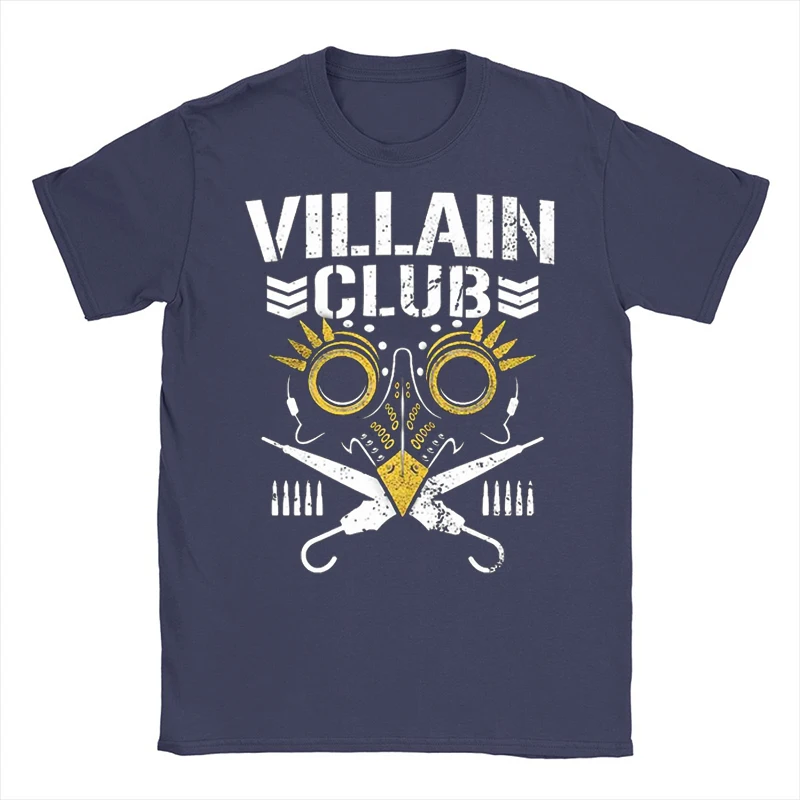 

Villain Club Cotton T-shirt New Japan Pro-wrestling Marty Scurll Bullet Club Luxury Top Fashion Trendy Navy Blue Men Women Tee