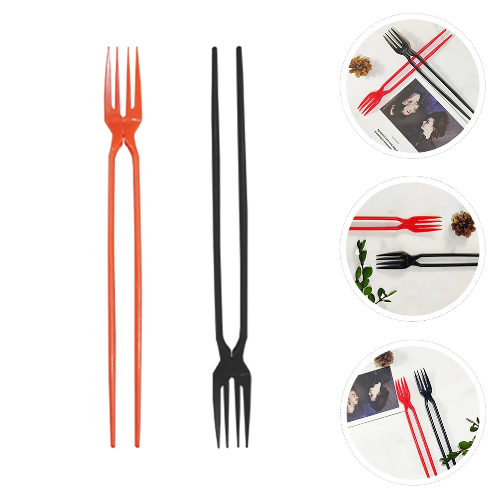 

Chopsticks Chopstick Fork Tableware Forks Flatwarereusable Learning One Set Utensil Travel Cake Asian Multifunctional Integrated