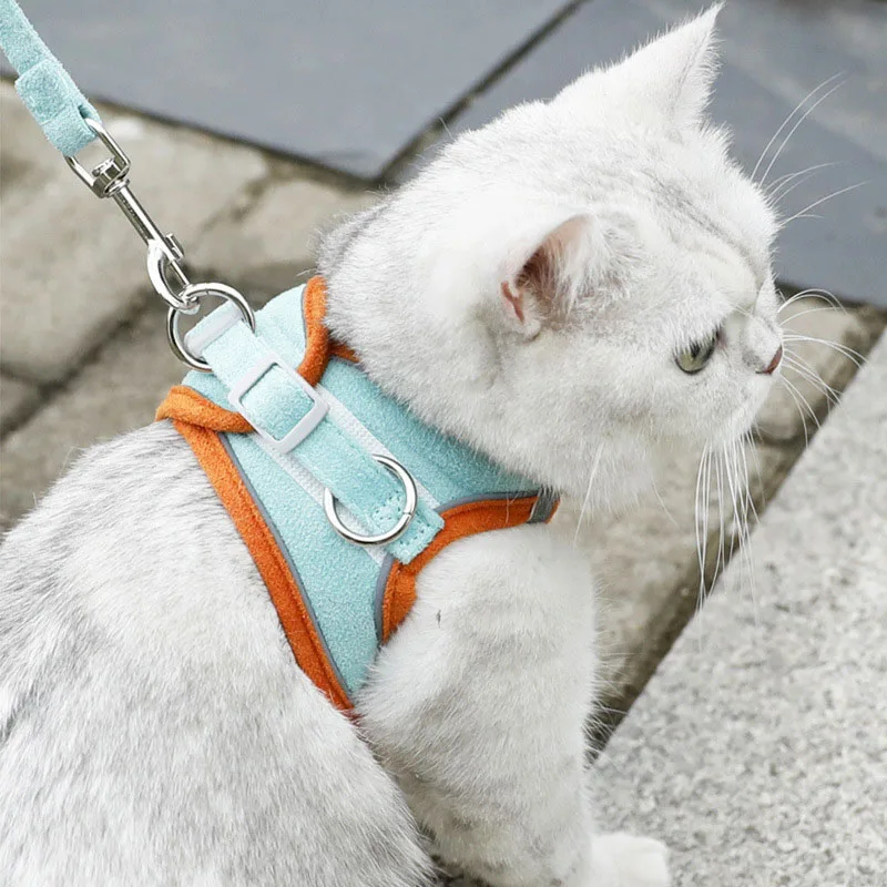 

Adjustable Cat Harness Dog Leash Reflective Vest Lead Outdoor Pet Traction Rope Nylon Kitten Ropes Belt Walking Pet Accessories