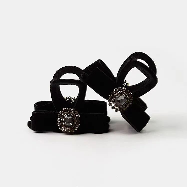 Заколка для волос с кристаллами Женская бархатный зажим бантом Элегантный