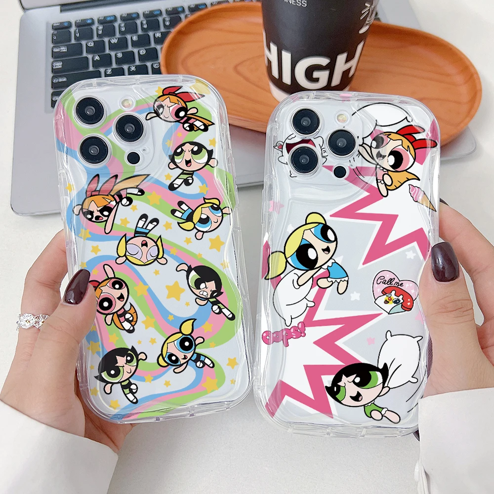 Фото Чехол для телефона Cool Girl P-Powerpuffs для Samsung Galaxy A57 A56 A55 A54 A53 A52 A37 A26 A25 A17 A16 A07 A06 4G 5G 3D Wave Cover №1