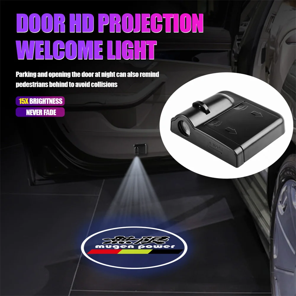 

1pcs Car Door Emblem Light Welcome Lamp Wireless Laser Projector Auto Decoration For Honda civic accord fit crv Mugen Jazz gen
