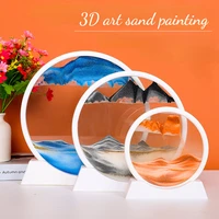quicksand painting ornaments glass handicrafts 3d three dimensional moving hourglass artistic sand scene decoration painting