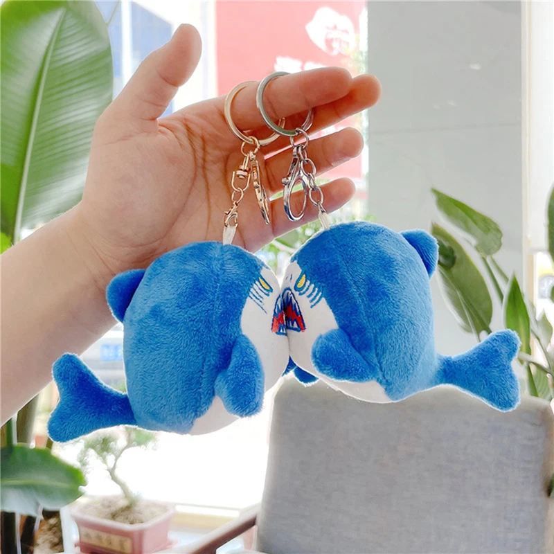 

Cute Simulation Shark Plush Key Chain Creative Soft Plush Cartoon Shark Keychain Bag Pendant Key Ring Holder Kids Gift