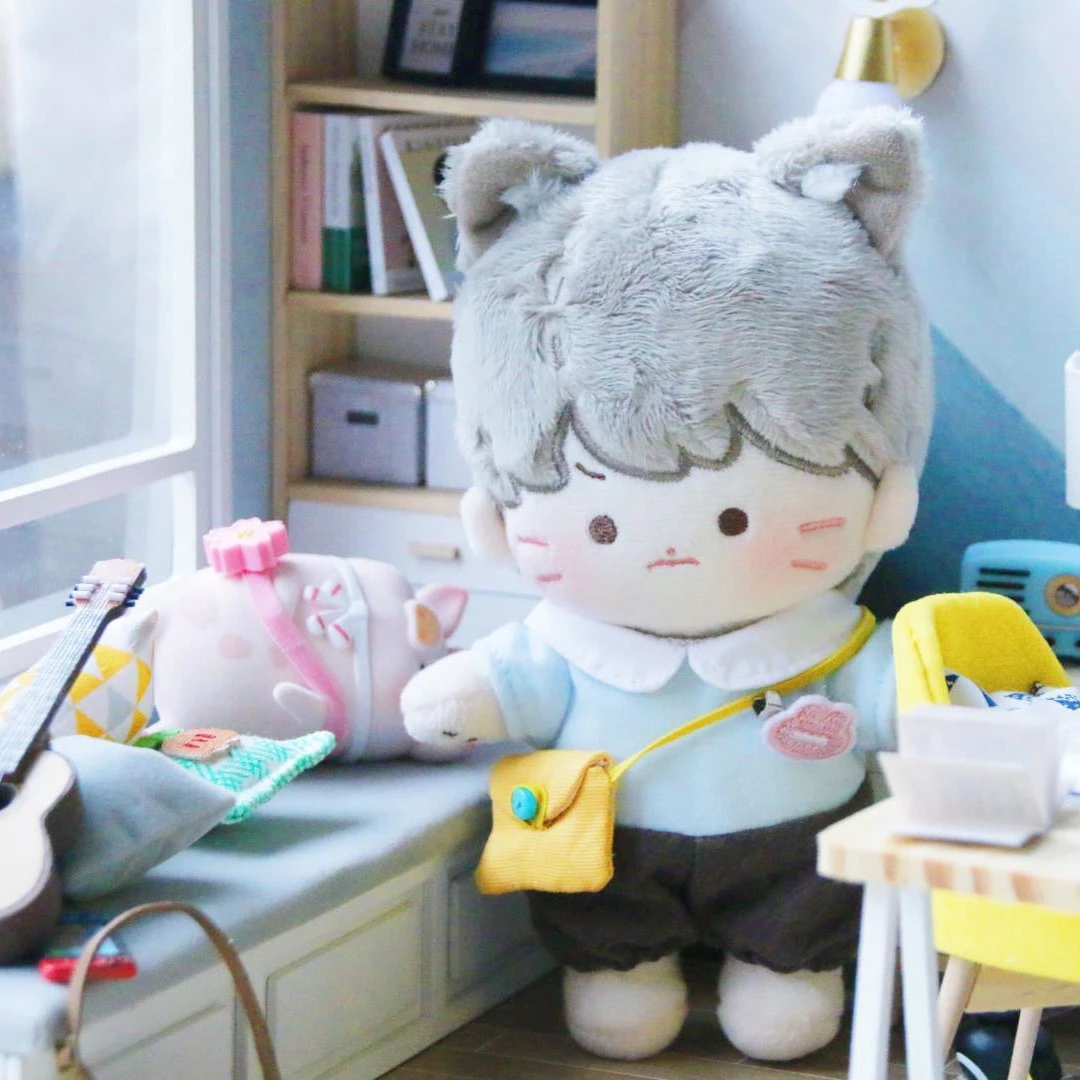 

15cm Cute Plush No Attribute cute little mouse with 4pc/set Coverall Plushies Stuffed Toy IDOL Fans Collection Gift