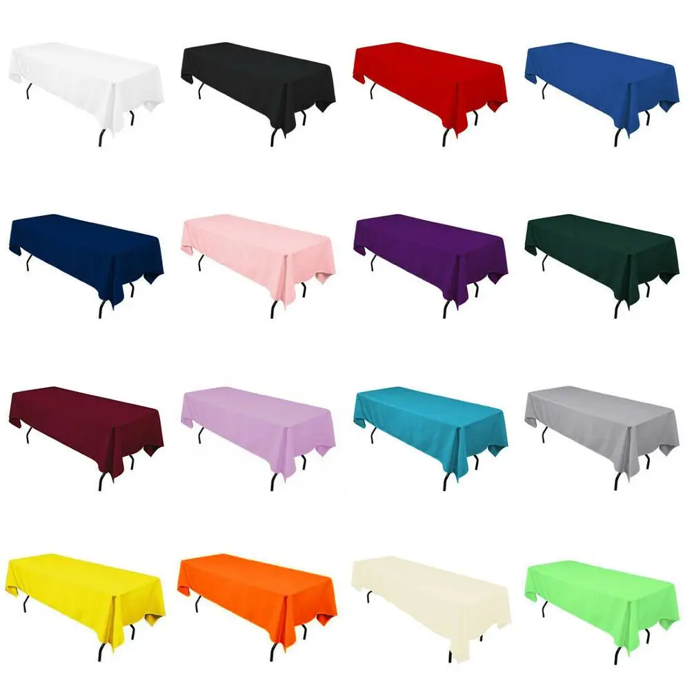 Wedding Satin Tablecloth Table Cloth Rectangle For Hotel Banquet Party Events Decoration Table Cover Topper white tablecloth