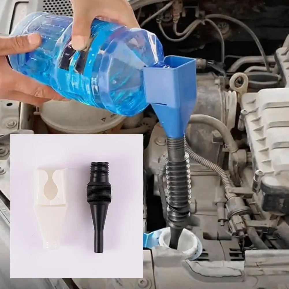 1/2pcs Flexible Engine Refueling Snap-on Funnel For Car Motorcycle Truck Oil Filler Extension Tube Hose Funnel