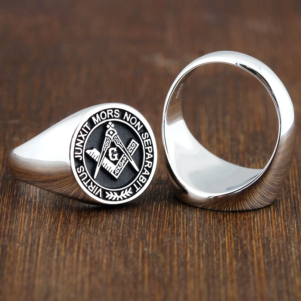 Фото Кольцо из стерлингового серебра Scottish Rite Freemasonry Virtus Junxit Mors Non Separabit №5