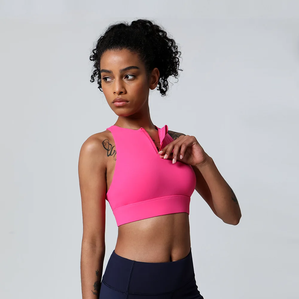 

SEXY GG Front Zipper Sport Bras Women Sexy Back Beauty Red Colors Tops High Quality High Impact Underwear