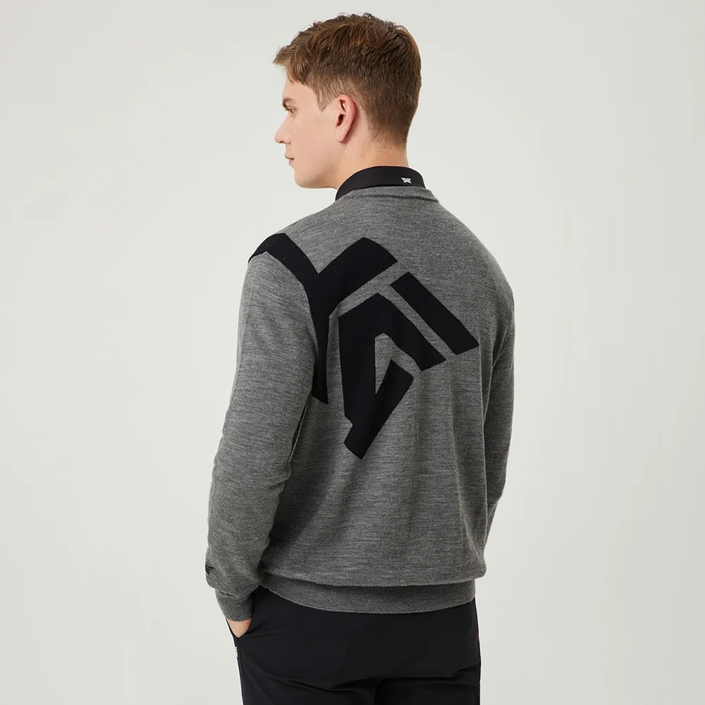 

"New Trendy Men's Knitted Sweater! Unique and Novel Brand Embroidery Design, Warm and Sophisticated in Autumn, Avant-garde!"