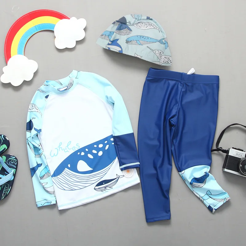 

3 шт., детский пляжный купальник с длинными рукавами