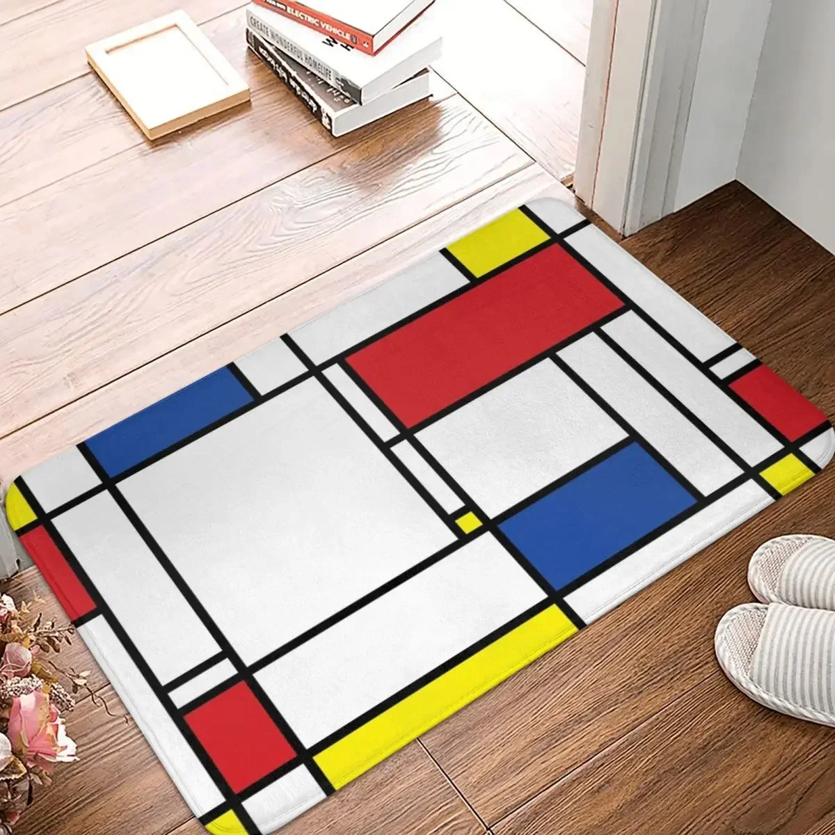 Mondrian Minimalist De Stijl Современное искусство Fatfatin Коврик для двери Напольный ковер