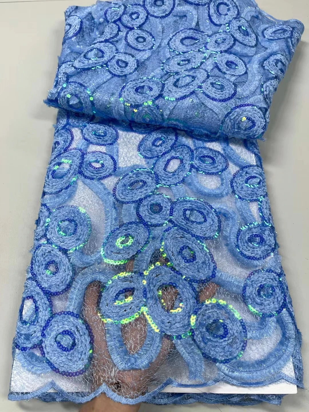 

Высококачественное изысканное модное дизайнерское Африканское платье ручной работы с водорастворимым французским шелком молочная ткань ...