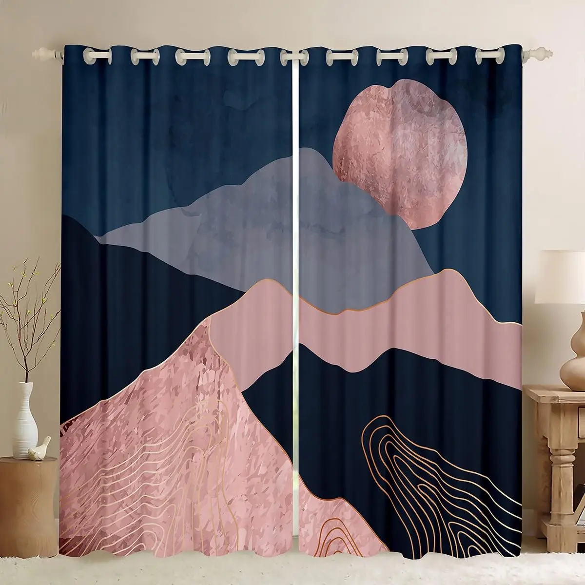 Светонепроницаемые оконные занавески среднего века в стиле бохо