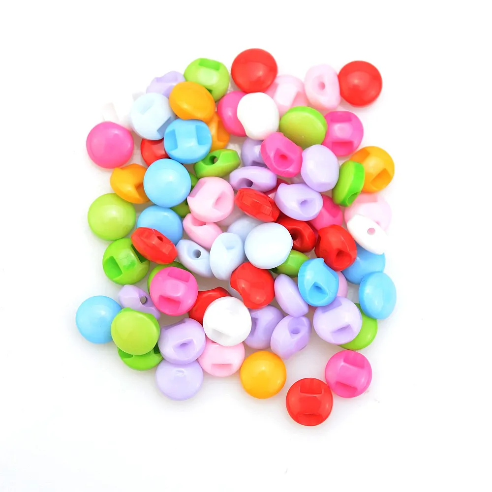 100pcs Candy Chocolate 9mm Round Shank Eye Resin Buttons Sewing Scrapbooking Clothing Decor Card Making DIY Fabric Decoration