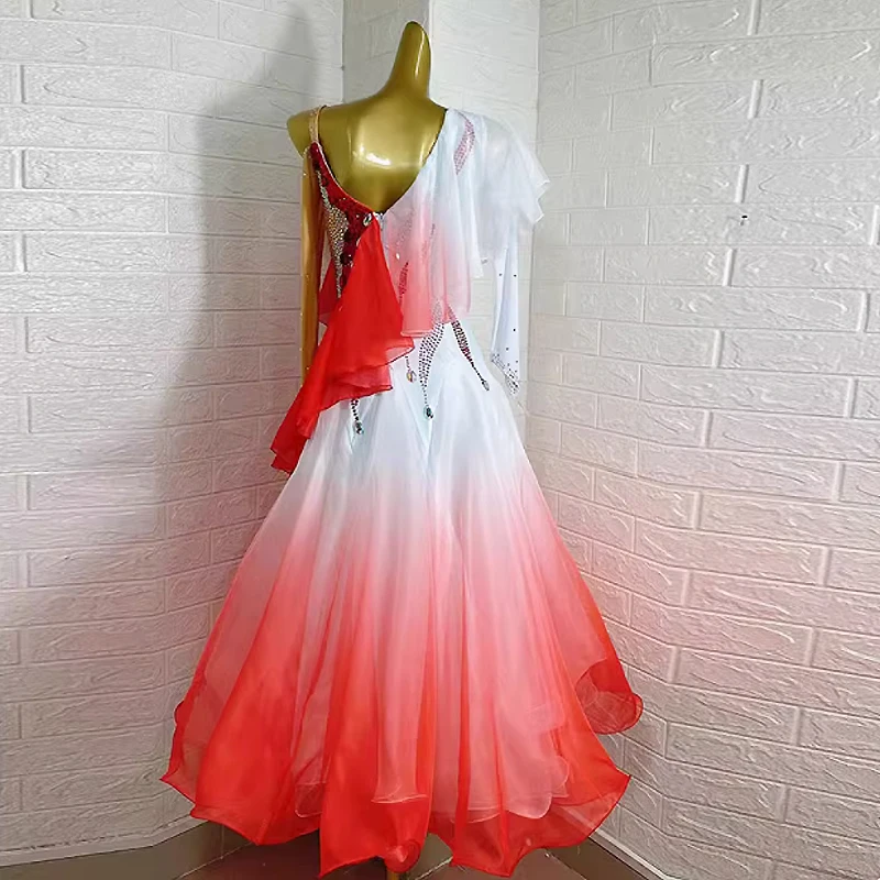 Платье для бальных танцев костюм современных соревнований вальса танго