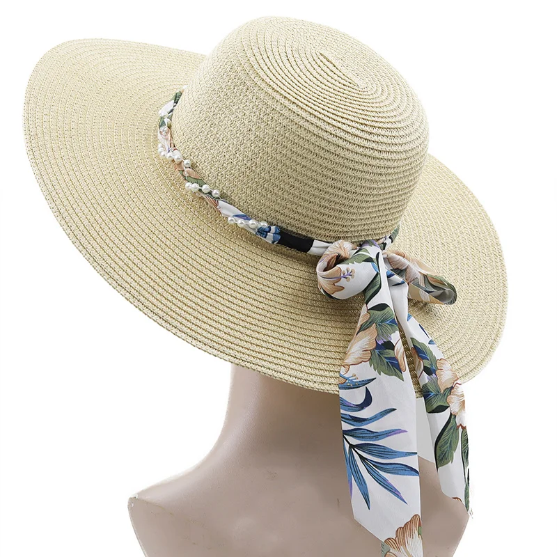 New Foldable Wide Brim Floppy Girls Straw Hat Sun Hat Beach Women Summer Hat Uv Protect Travel Cap Lady Cap Female