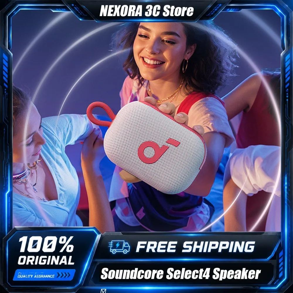Фото Портативная Bluetooth-колонка Soundcore Select 4 Go от Anker, водонепроницаемая по стандарту IP67, миниатюрная беспроводная колонка для душа и улицы с TWS и усиленными басами №1