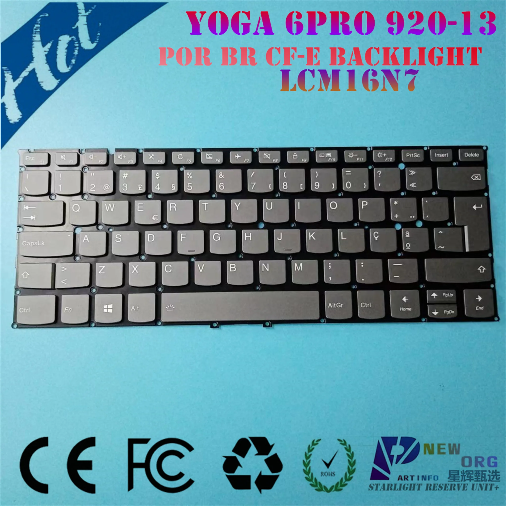 Клавиатура с подсветкой ноутбука POR BR CF-E для LENOVO YOGA920 YOGA920-13IKB YOGA 6-Pro FLEX6 PRO 80Y7 80Y8 серия серый LCM16N7