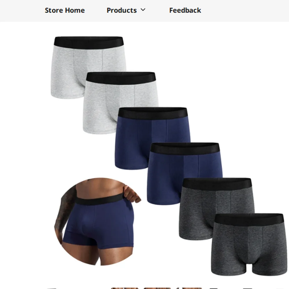 Трусы-боксеры мужские из хлопка 6 шт./комплект