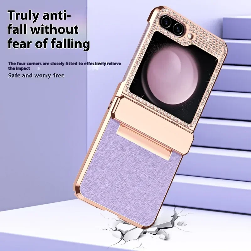 Ультратонкий чехол-книжка W24 с инкрустированными бриллиантами подходит для Samsung