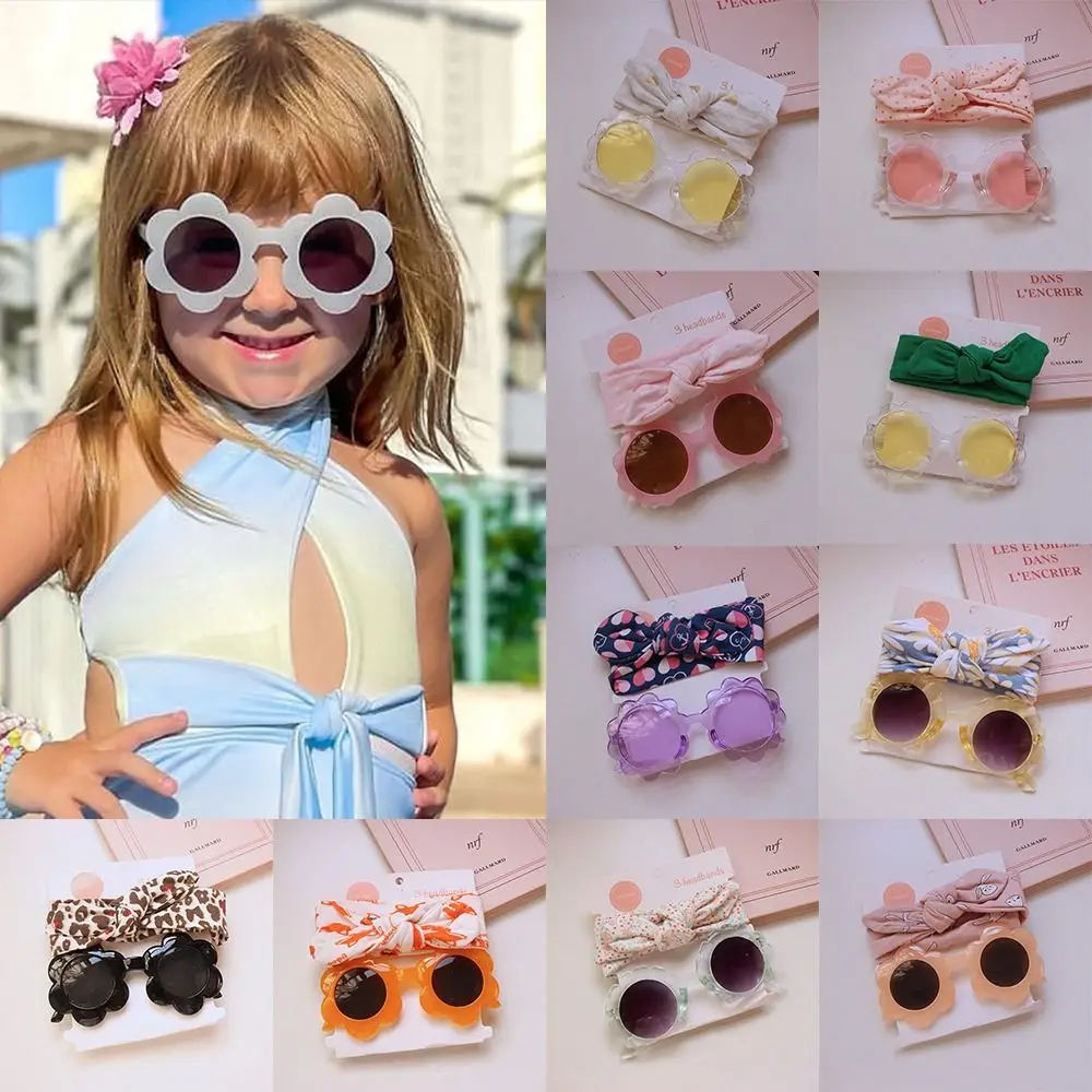 

Hair Wear Sunglasses Hair Headband Cute Knot Sunflower Sunglasses Hair Band Set Shade Glasses Eye Protection
