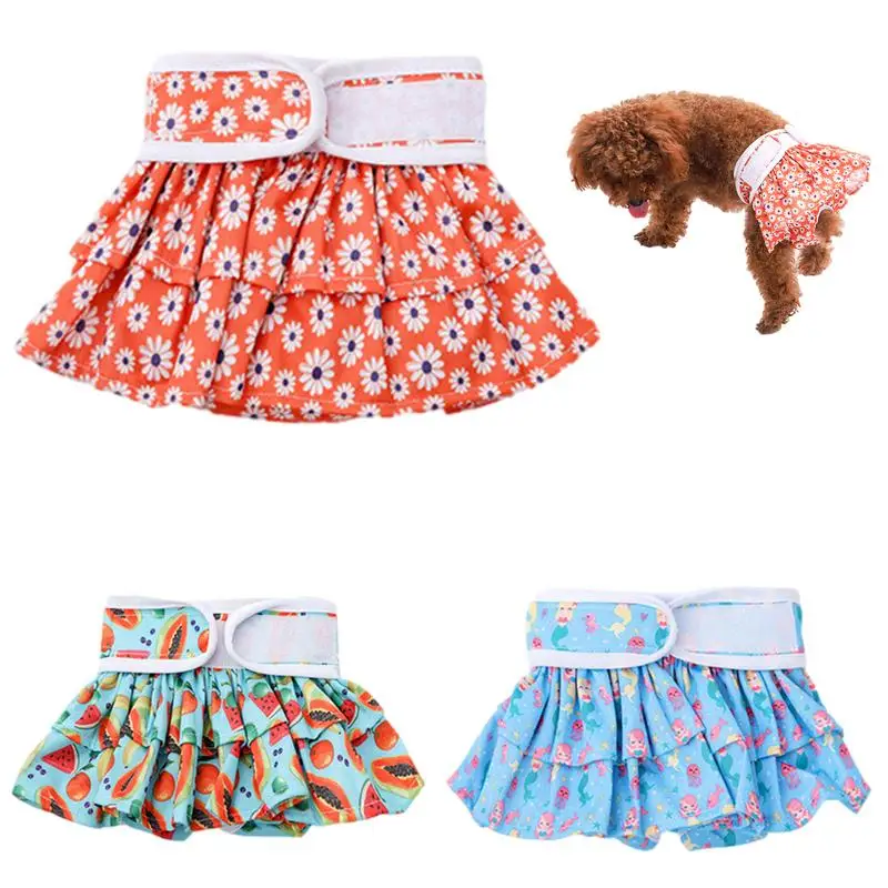 

Dog Period Diapers Female Skirts Panties Reusable Diaper For Female Dogs 3pcs Leak-proof Highly Absorbent Dog Pants For Outdoor