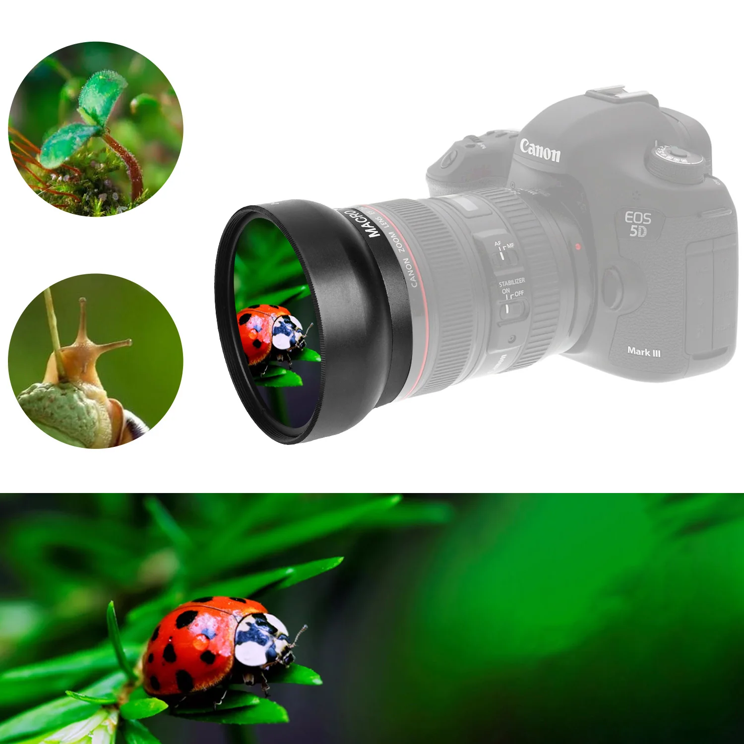 ULTRA HD 49/52/58/62/67/72mm 0.45x Wide Angle Lens w/ MACRO Lens For DSLR Camera