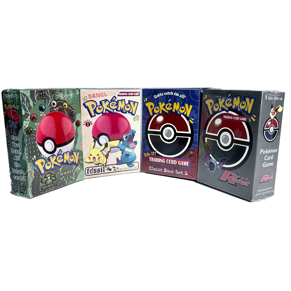 Фото Карты PKM Весь набор Базовый набор 2/ Team Rocket/1st Edition Jungle/Fossil TCG Коллекция настольных игр PTCG Proxy Cards Toys Полный набор №2