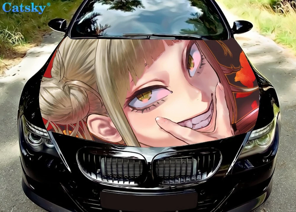 

My Hero Academia Toga Himiko Car Floor Mats,Car hood wrap lion decal, bonnet vinyl sticker, full color graphic decal