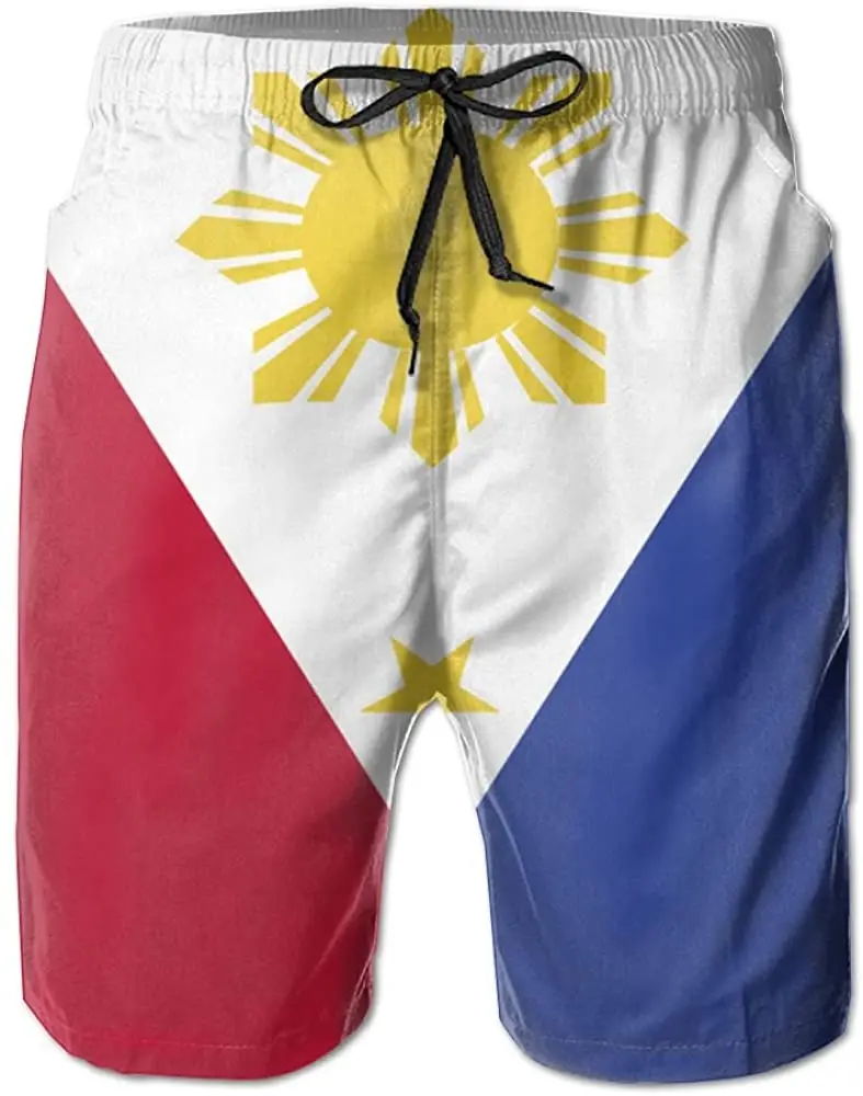

Men's Philippine Flag Summer Beach Shorts Leisure Quick Dry Swimming Pants