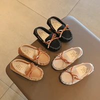 children leather shoes for boys girls toddlers little kids loafers slip on bow knot flats soft classic fashion moccasins casual