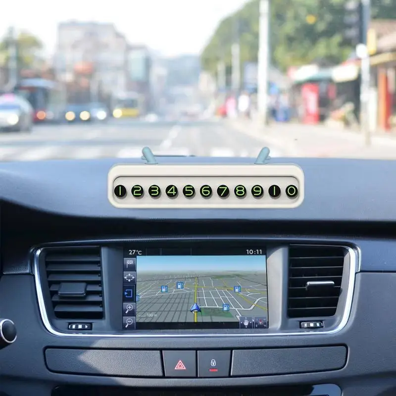 

Temporary Car Parking Card Ear Style Temporary Phone Number For Car Dashboard Parking Plate For Car Parking Number Accessories