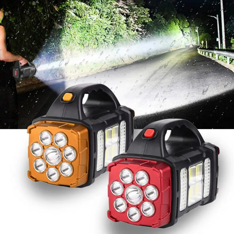 Portable Camping Flashlight Multi-light Source Outdoor Searchlight Charging Hiking Treasure Emergency Light Solar Flashlight