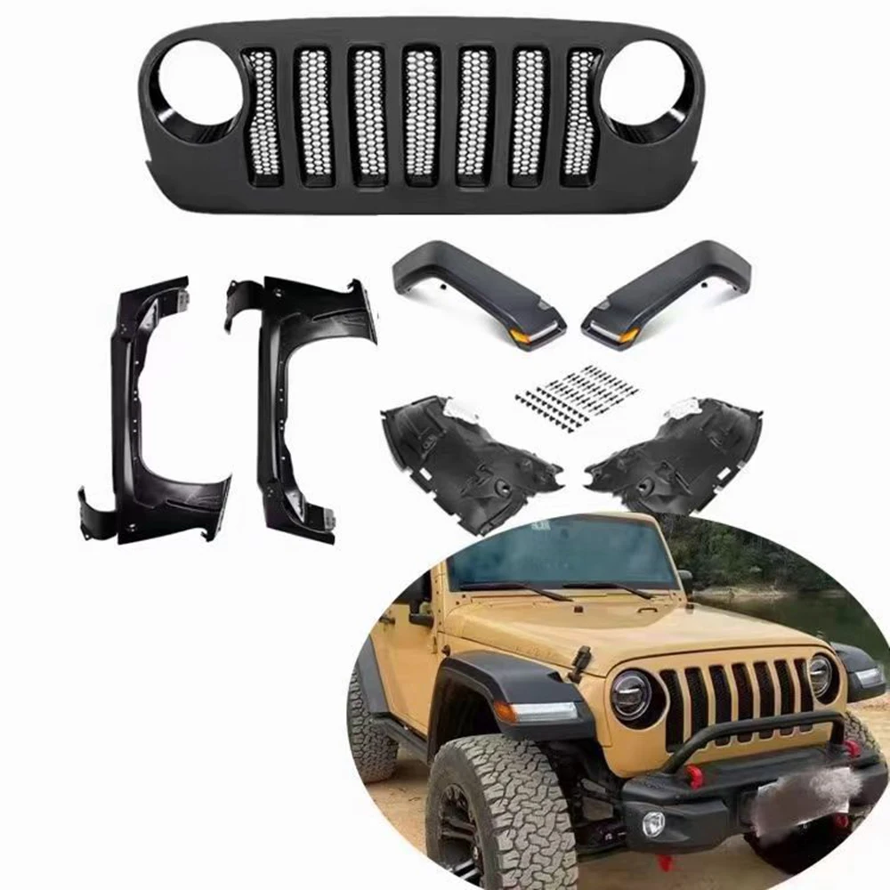 

Lantsun J373 гриль + J374 Брызговики + J375 крылья для Jeep wrangler JK аксессуары 2007-2017 JK to JL