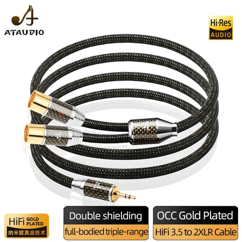 ATAUDIO кабель HiFi 3.5 мм до 2XLR