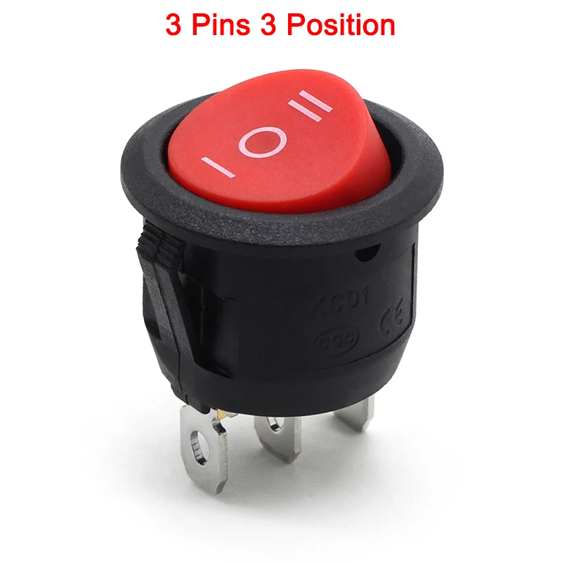 

Переключатель KCD1 круглый 2/3Pin LED 23мм