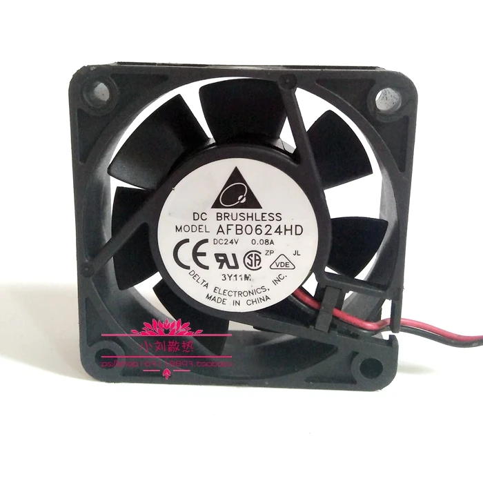 Двухпроводной охлаждающий вентилятор для сервера Delta Electronics AFB0624HD DC 24 В 0.08A 60x60x20 мм