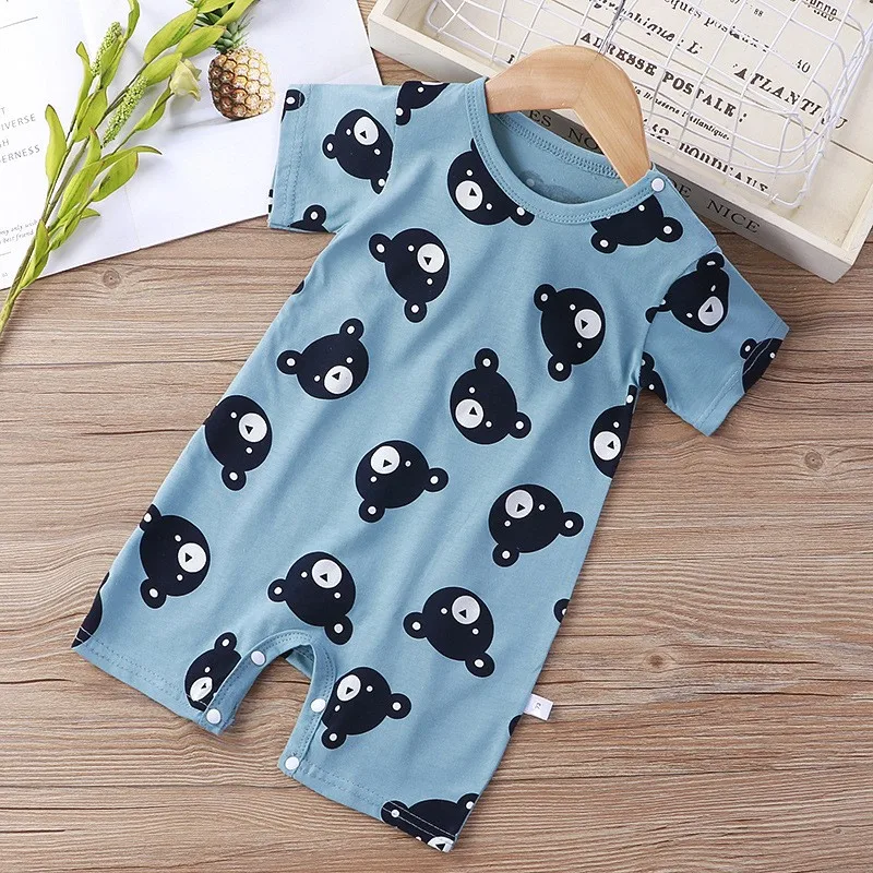 Infantil Bodysuits Baby Boys and Girls Clothes Cotton Cartoon Jumpsuit 2022 Newborn Baby Onesie Summer Short Sleeve Gender Fit