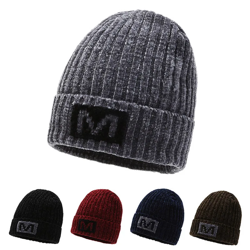 

Новая зимняя вязаная шапка с добавлением флиса, теплая шапка, мягкая облегающая шапка в клетку для мужчин и женщин, утепленные лыжные спортивные шапки