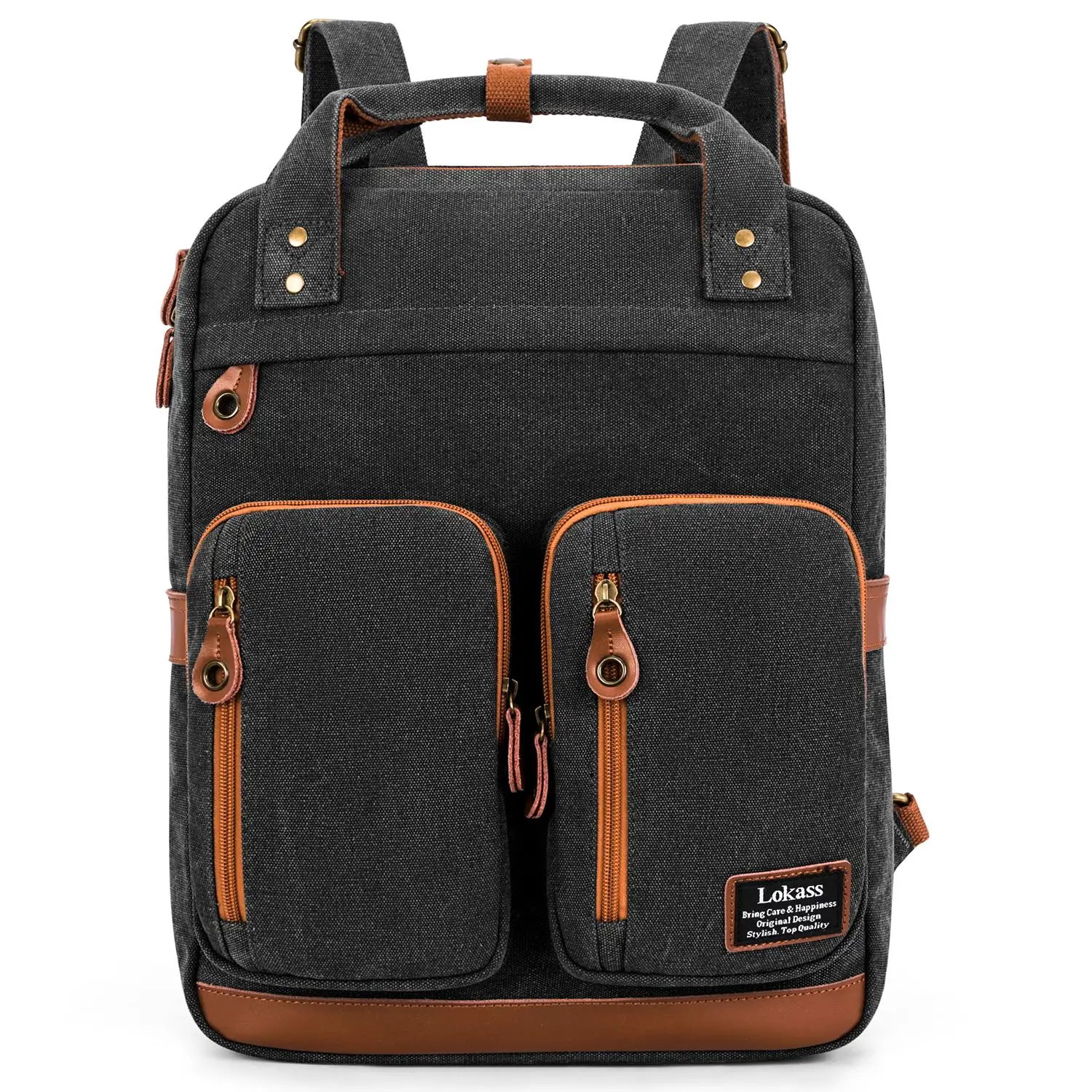 

Студенческий водонепроницаемый рюкзак LOKASS для ноутбука 15,6 дюйма, легкая Повседневная холщовая дорожная сумка для колледжа, портфель для ко...