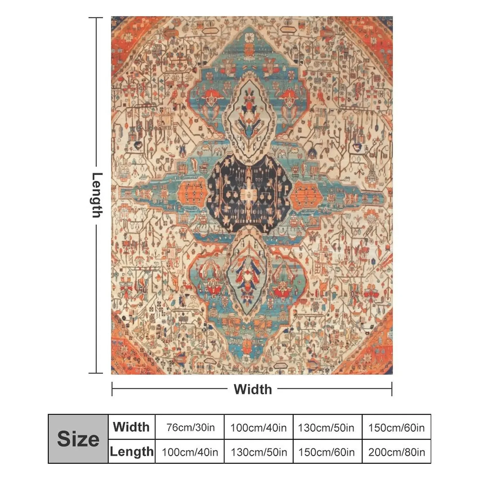 Одеяло с принтом Mohtashan Kashan Persian Rug одеяла и на Хэллоуин