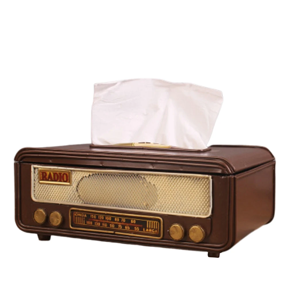 

Retro Box Shape Tissue Box Napkin Storage Container Paper Towel Holder for Home Bar Office Decorative tissue box storage box