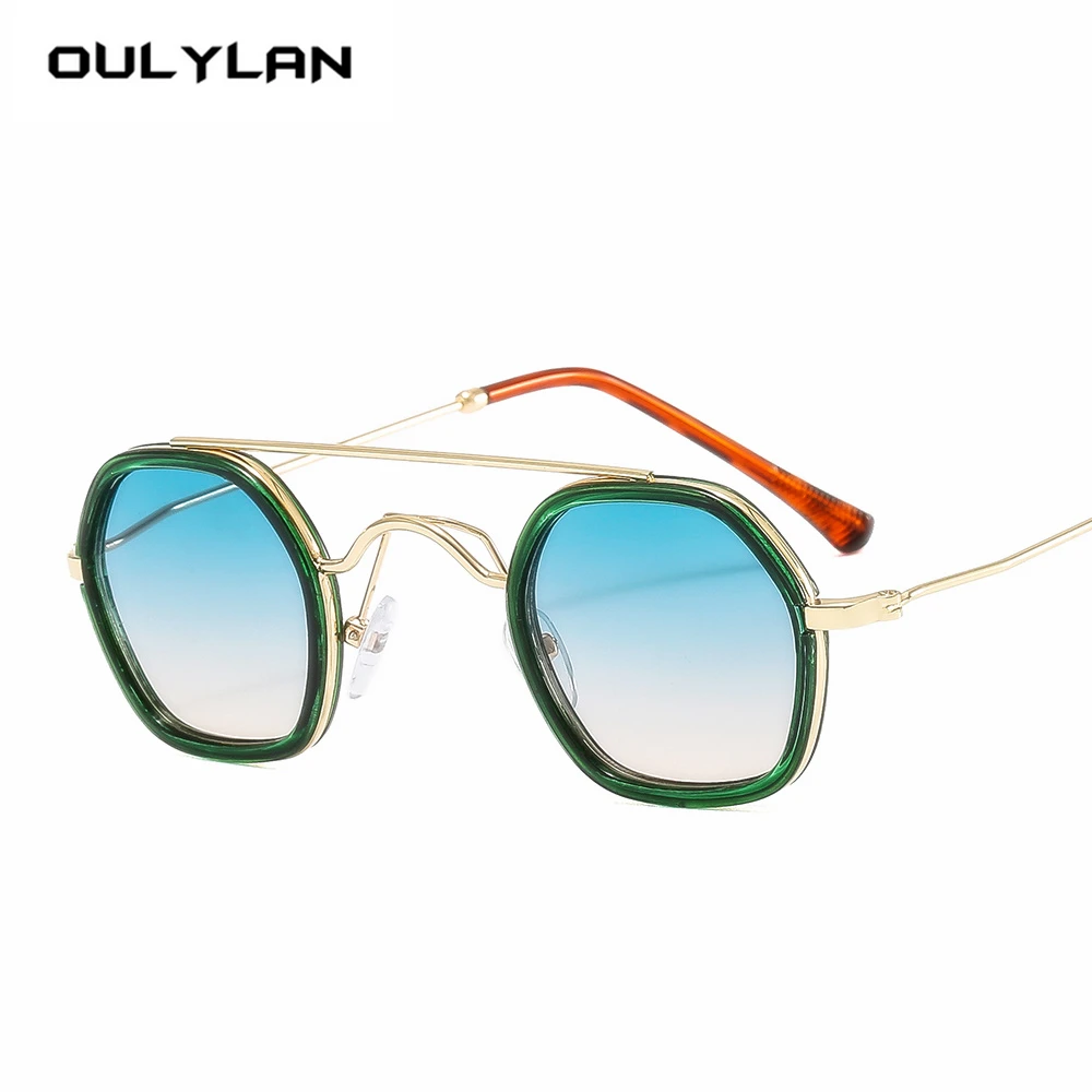 

OULYLAN Brand Small Sunglasses Women Mirror Retro Sun Glasses For Men Luxury Vintage Sunglasses Female Black Eyewear